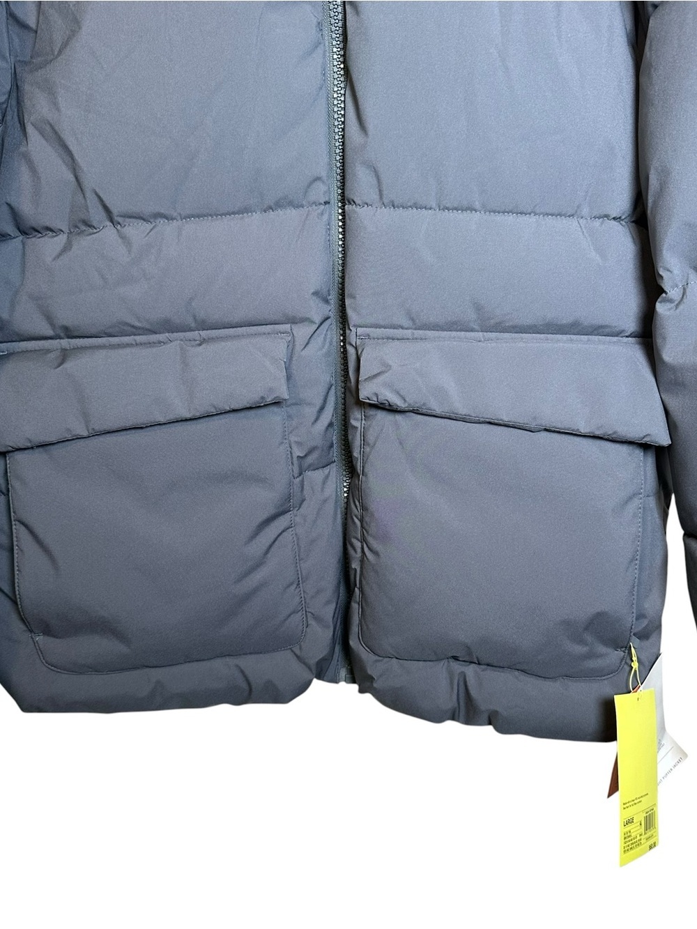 ALL IN MOTION Puffer Jacket Hoodie Men’s Large Zip Up Gray Wind Water Resistant - Picture 5 of 11